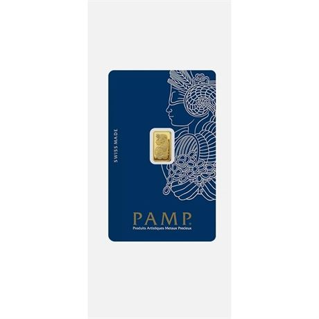 1 Gram Gold Bar PAMP Suisse Lady Fortuna .9999 Fine
