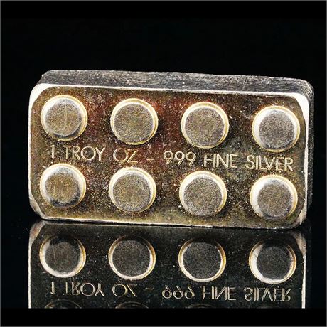 1 Troy Ounce .999 Fine Silver Building Block Bar