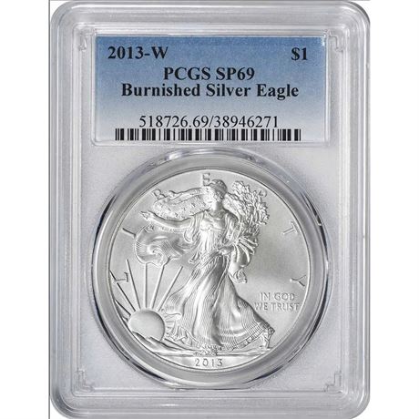 PCGS 2013-W $1 American Silver Eagle Burnished SP69